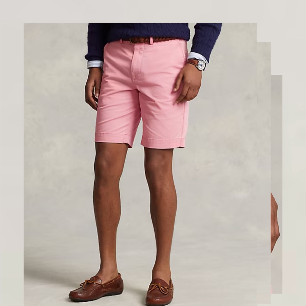 EUC Polo Ralph Lauren Men's Soft Pink 9” Stretch Classic Fit Chino Short 42”